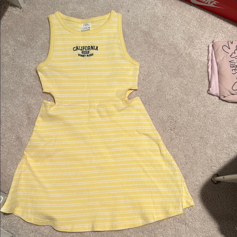 Zara Yellow and White Striped Tee